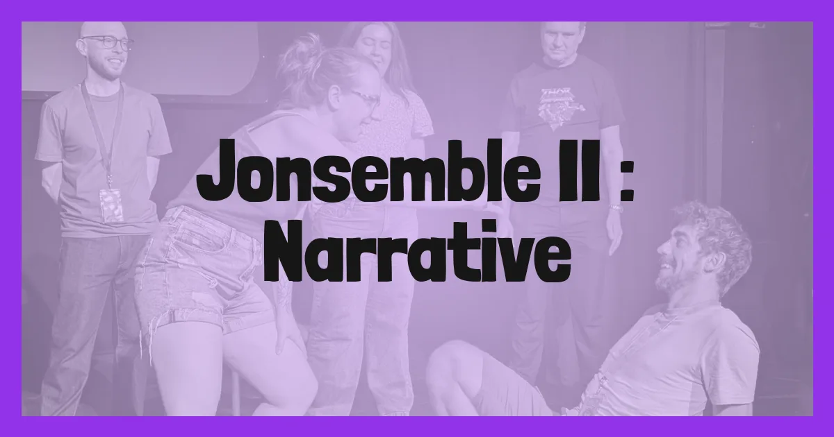 banner for Jonsemble II : Narrative showing class name and people improvising